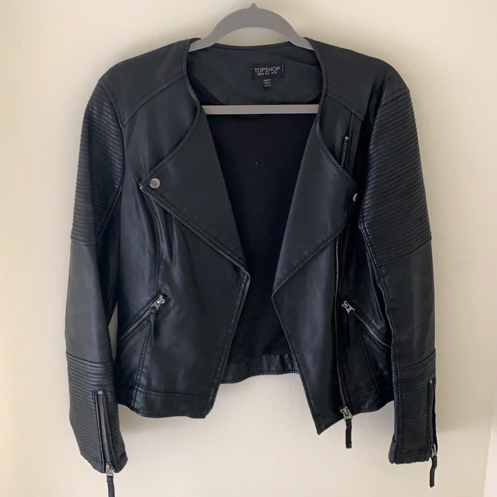 Topshop faux leather jacket